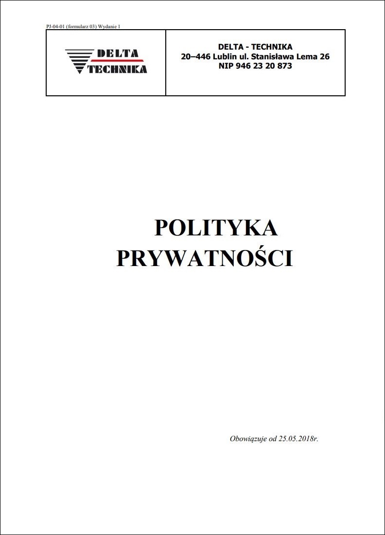polityka prywatności